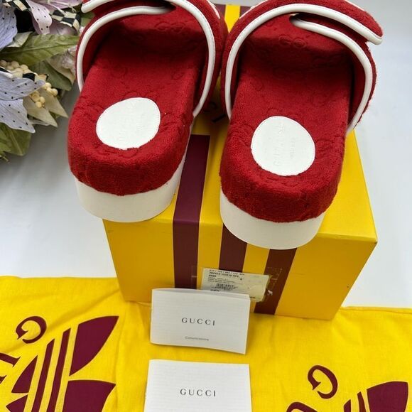 Men’s Gucci X Adidas, GG monogram, limited edition slides size 8, made in Italy - Picture 8 of 8